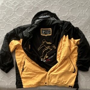 ZeroXposur XXL Yellow Black Ski Jacket Hooded Water Repellent Fleece Lined Men